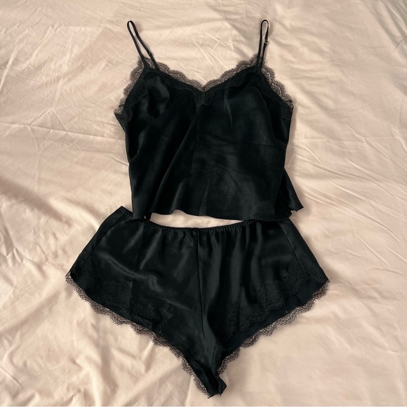 Victoria's Secret Other - Victoria's Secret Black Pajama Set with Elegant Design